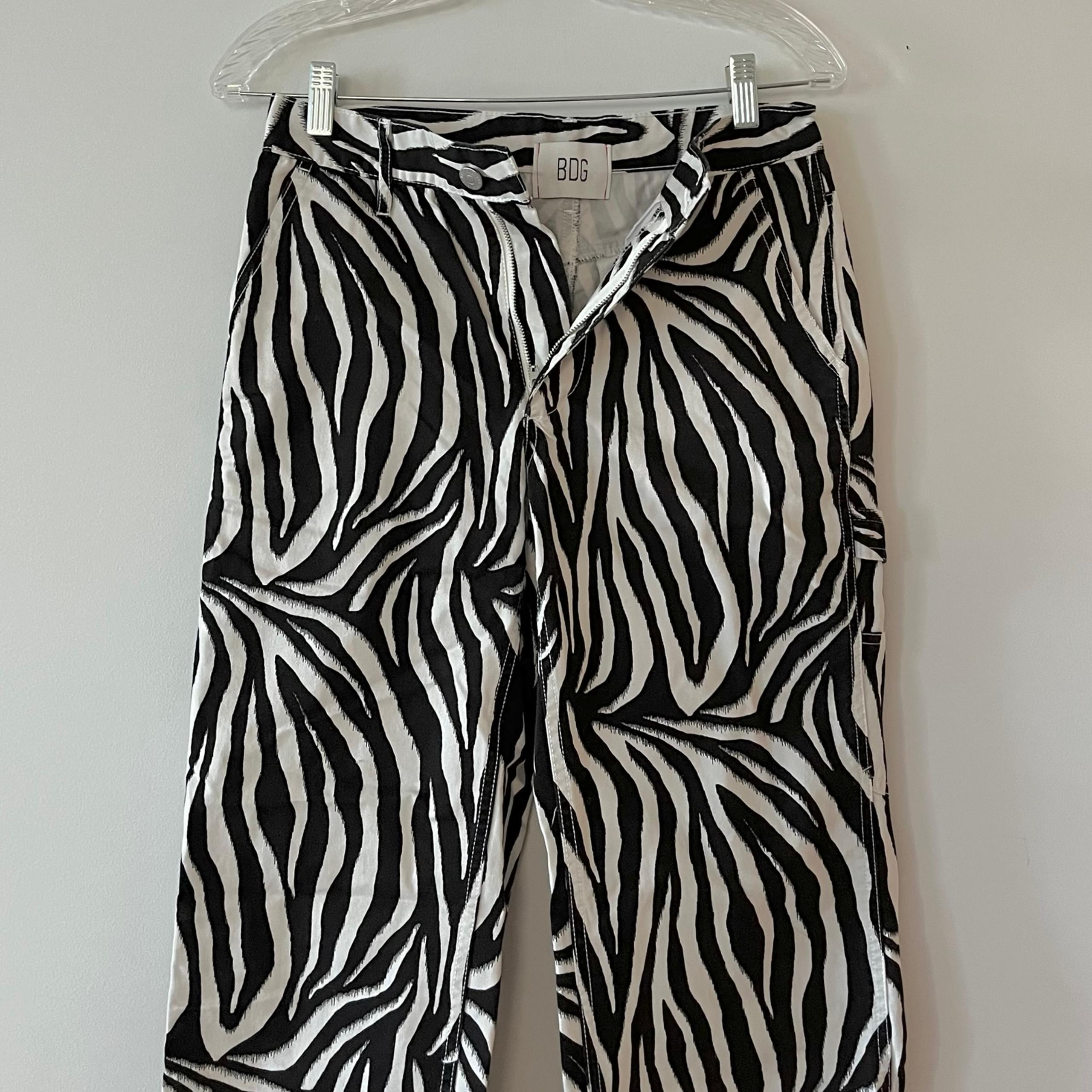 urban outfitters BDG zebra print straight leg baggy jeans