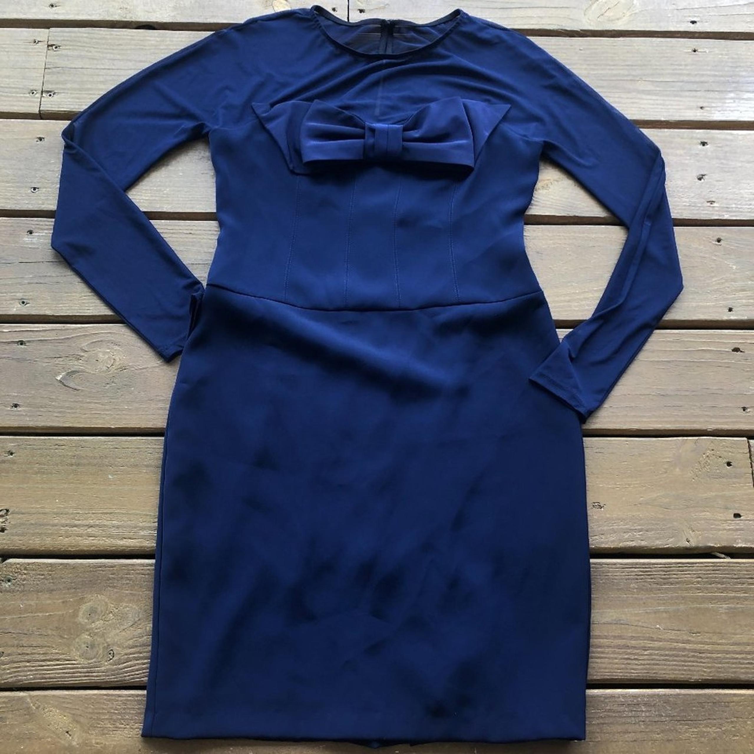 Eva Franco Navy Bow Formal Dress