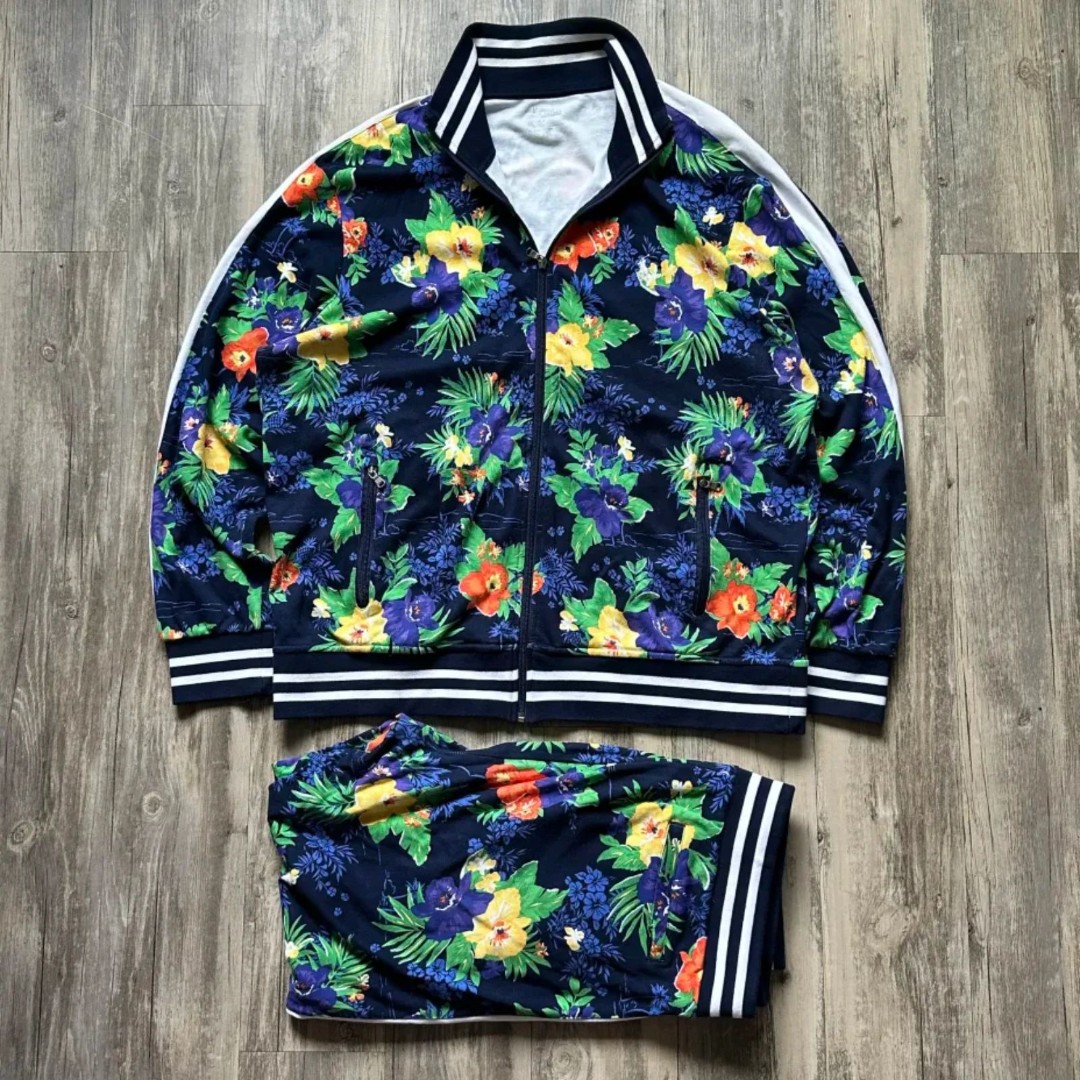Polo Ralph Lauren Mens Floral Full Zip Track Suit Jacket & Pants Size XL Set