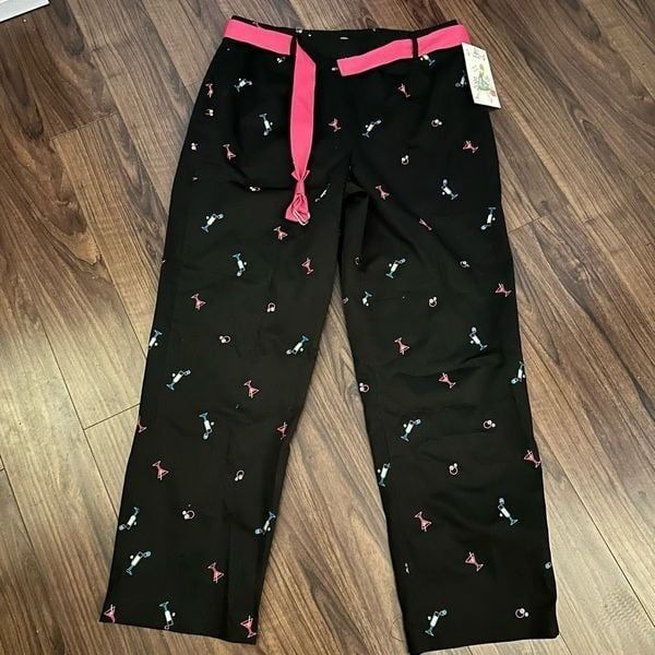 NWT Creda pants embroidered martini champagne cruise pants 14