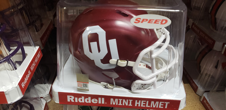 OKLAHOMA SOONERS NEW RIDDELL MINI HELMET IN PACKAGE