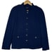 Talbots Womens Knit Band Jacket Size 12 Military Style Navy Gold Buttons Classic