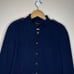 Talbots Womens Knit Band Jacket Size 12 Military Style Navy Gold Buttons Classic
