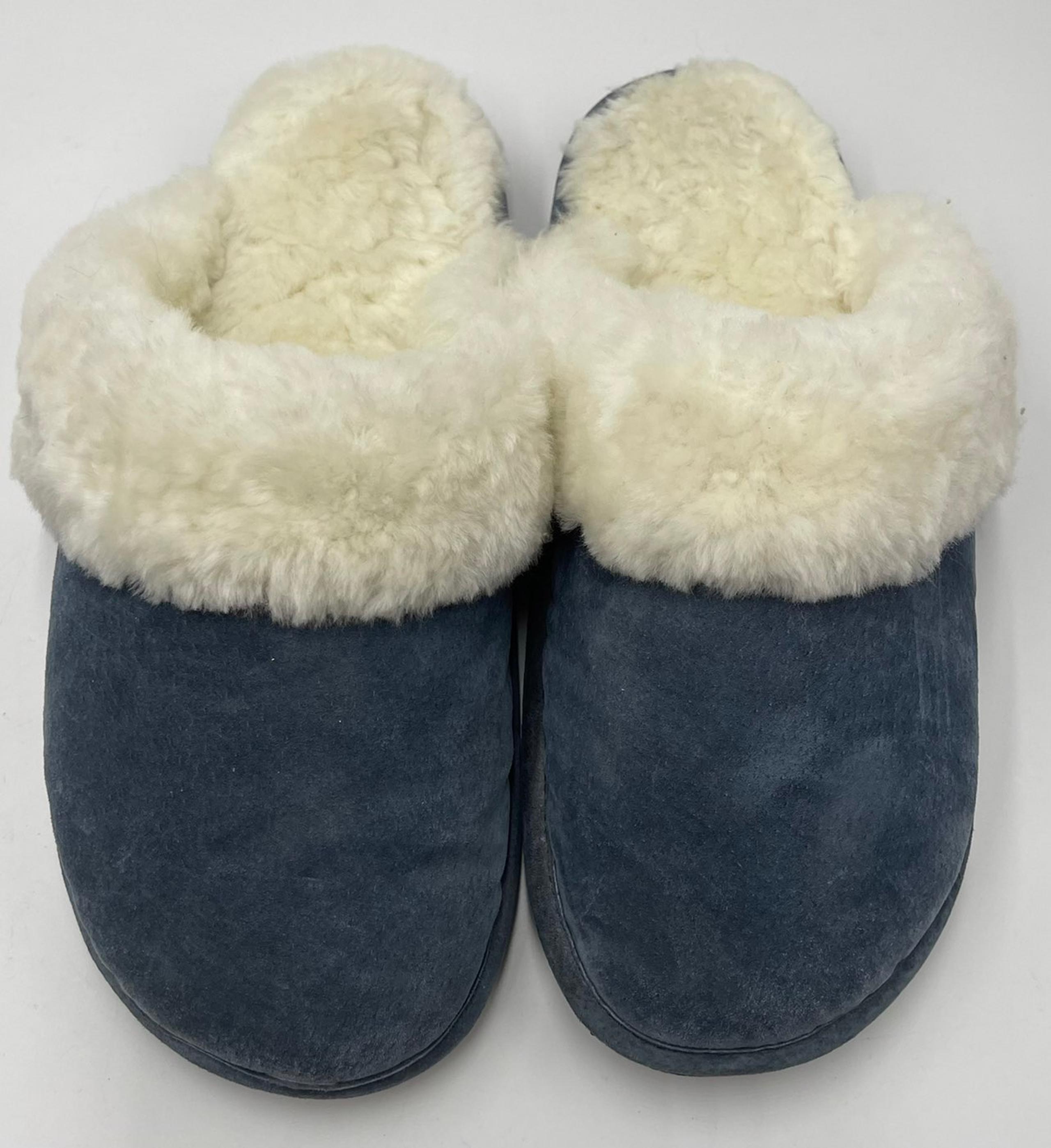 Old Friend Men Size 12w Blue Scuff Mule Slippers Shoes