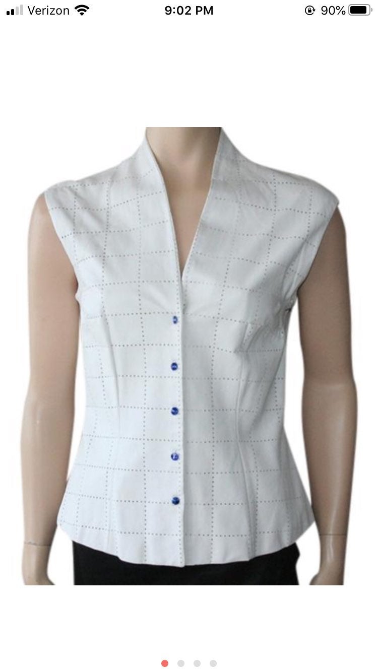 Trussardi white leather vest, size 46(8)