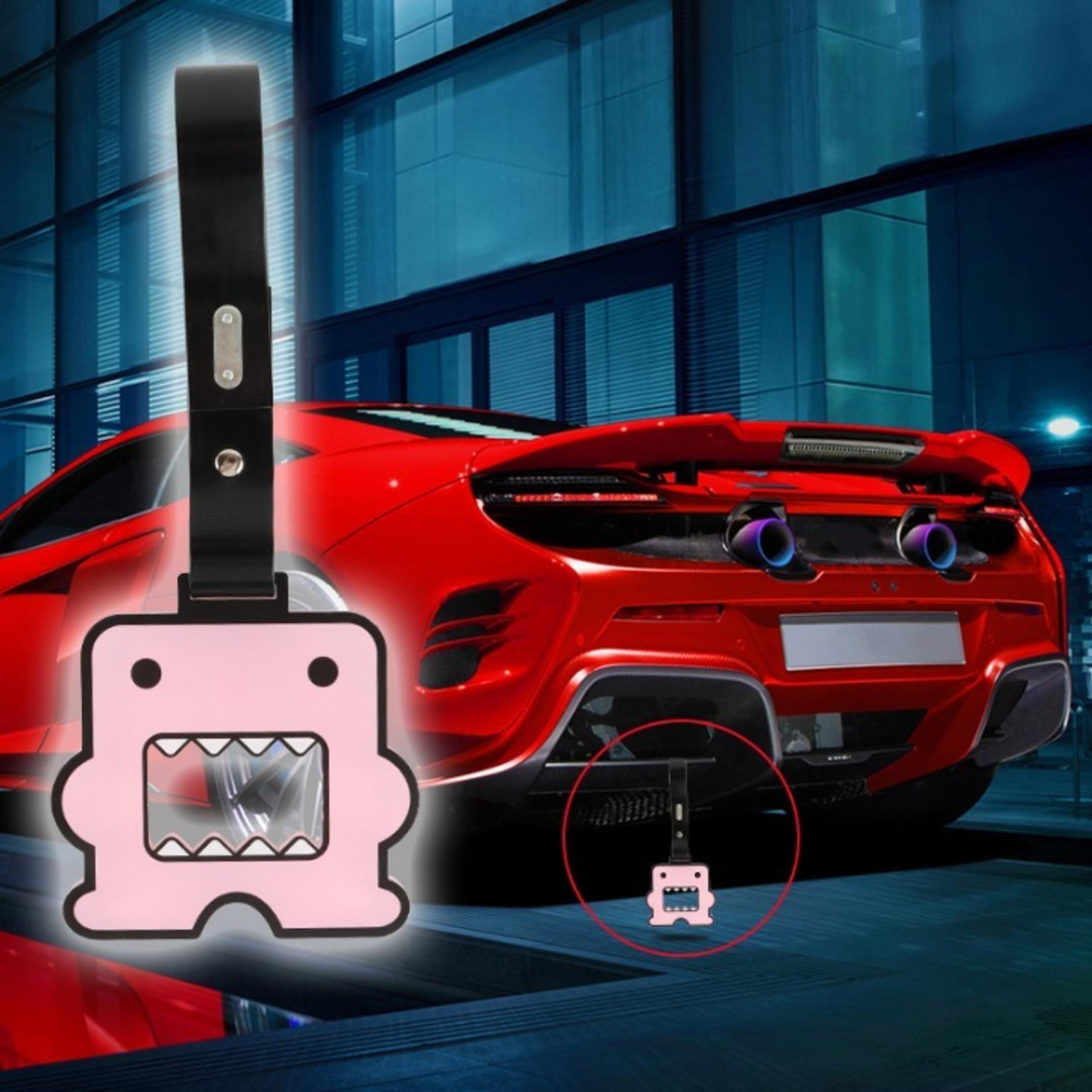 Brand New Domo Shaped Pink JDM TSURIKAWA Subway Bus Black Handle Strap Charm