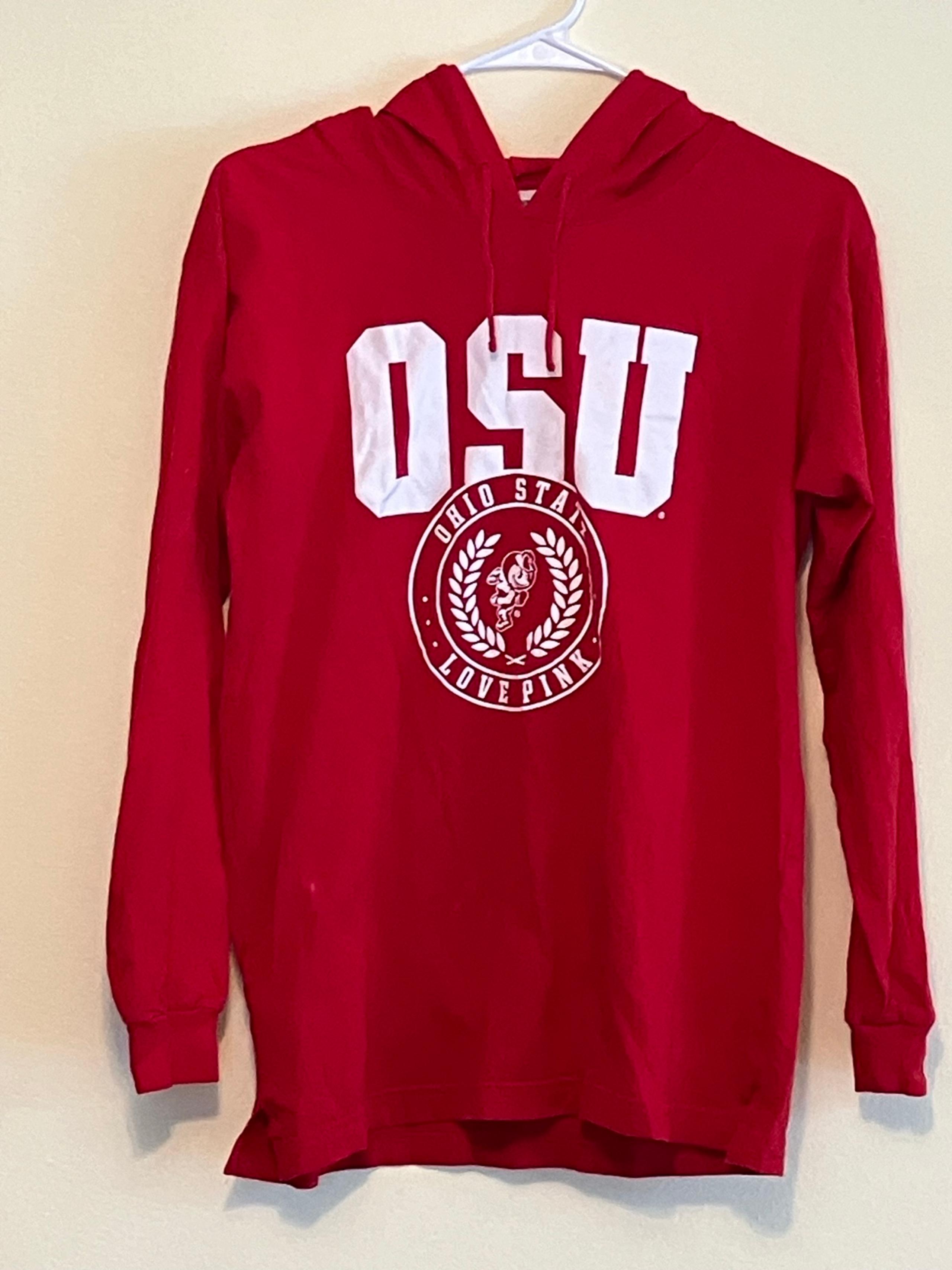 Victoria’s Secret PINK Brand Ohio State Buckeyes Red Graphic Lightweight Hoodie
