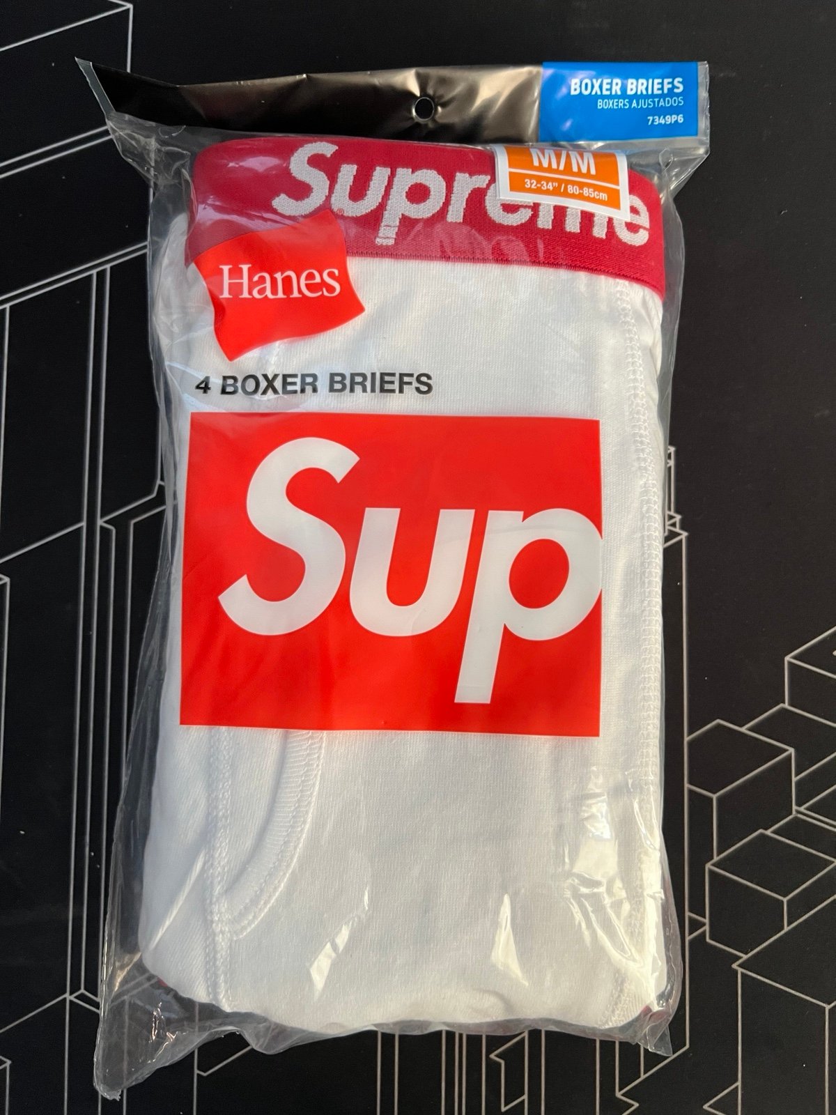 4 pc supreme white red boxer new white
