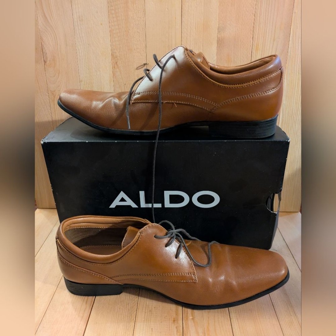Aldo Men's Brown Leather Dress Shoes Feririen-28 Size 9 Gently Used
