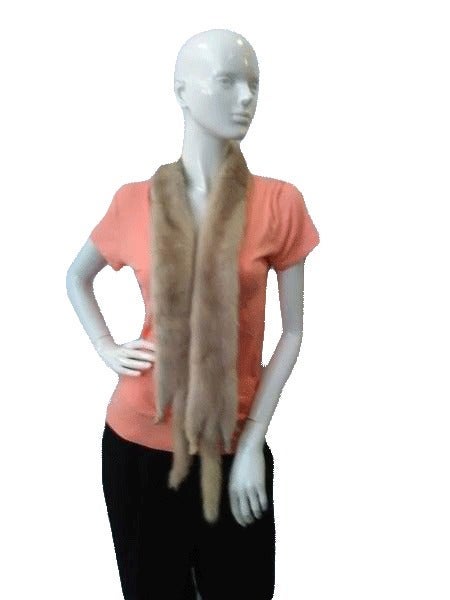 Vintage Full Body Mink Fur Scarf Tan SKU 000129