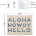 Blue Coastal Western Tapestry - Aloha Howdy Hello Western Wall Hanging Art