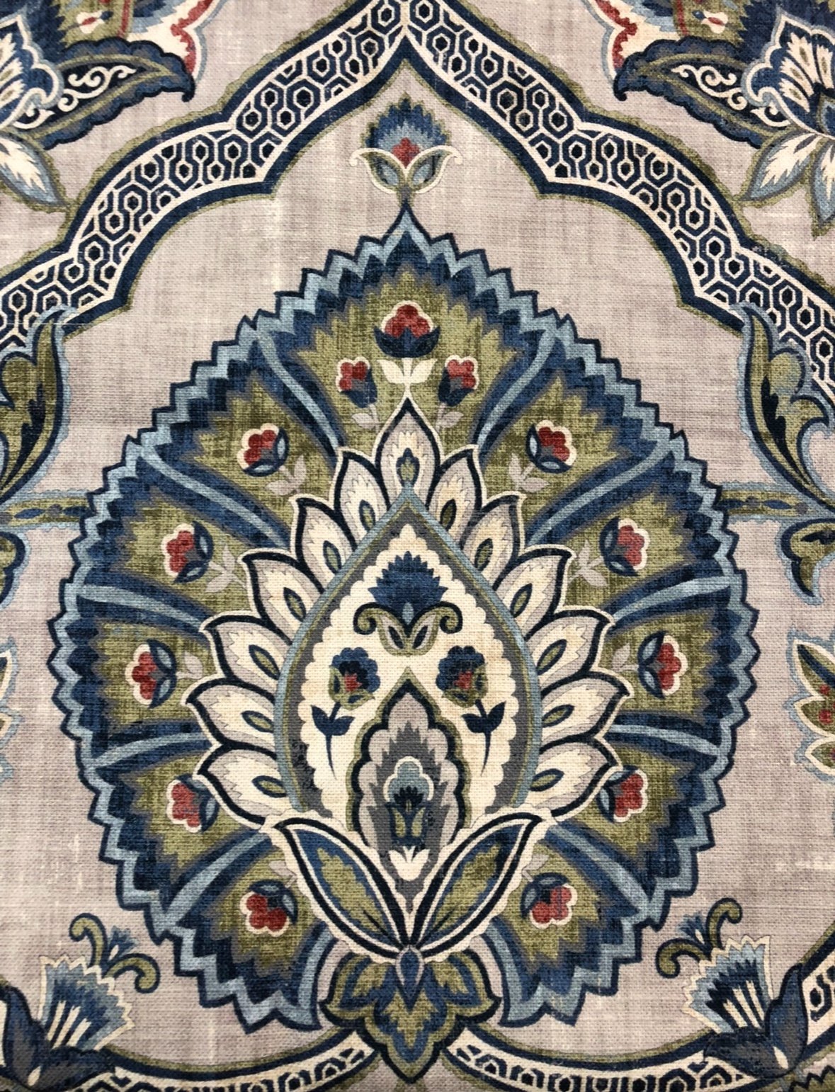 3.125 Yards Carina Platinum Medallion Fabric