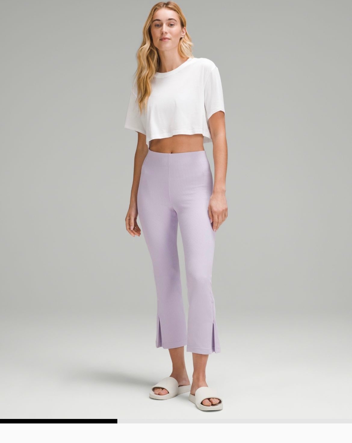 NWT Lululemon Ribbed Softstreme Zip-Leg High-Rise Cropped Pants 25 size 4