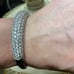 Sterling Silver Vintage high end hinged bangle with lots of CZs