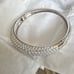 Sterling Silver Vintage high end hinged bangle with lots of CZs