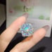 Natural Opal Statement Ring, Women's Australian Opal Flower Ring, White Opal