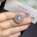 Natural Opal Statement Ring, Women's Australian Opal Flower Ring, White Opal