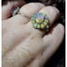 Natural Opal Statement Ring, Women's Australian Opal Flower Ring, White Opal