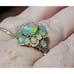 Natural Opal Statement Ring, Women's Australian Opal Flower Ring, White Opal