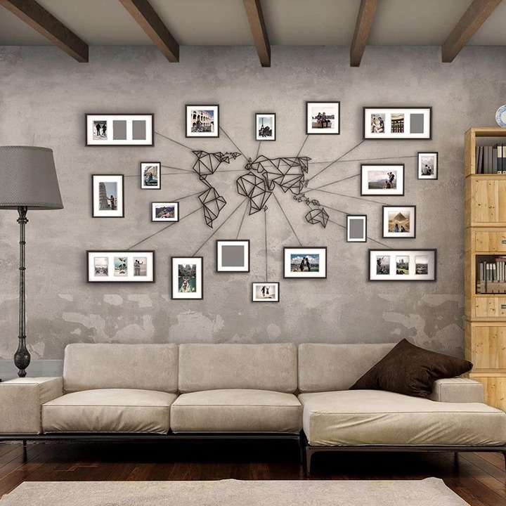 Metal World Map - Metal Wall Art, Home decor, Housewarming Gift, Weltkarte holz,