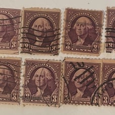 Stamps-8- george washington 3 cent stamp purple