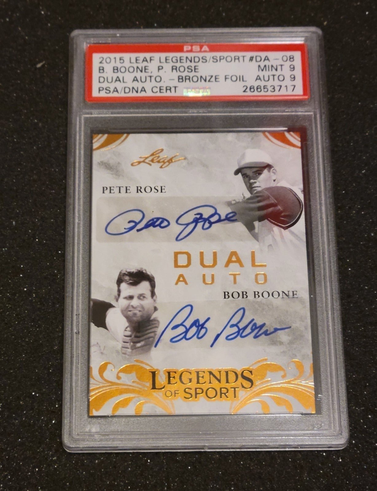 PSA~2015 Leaf Dual Auto Bronze Pete Rose/Bob Boone #DA-8 /Pop. 1 (None higher)