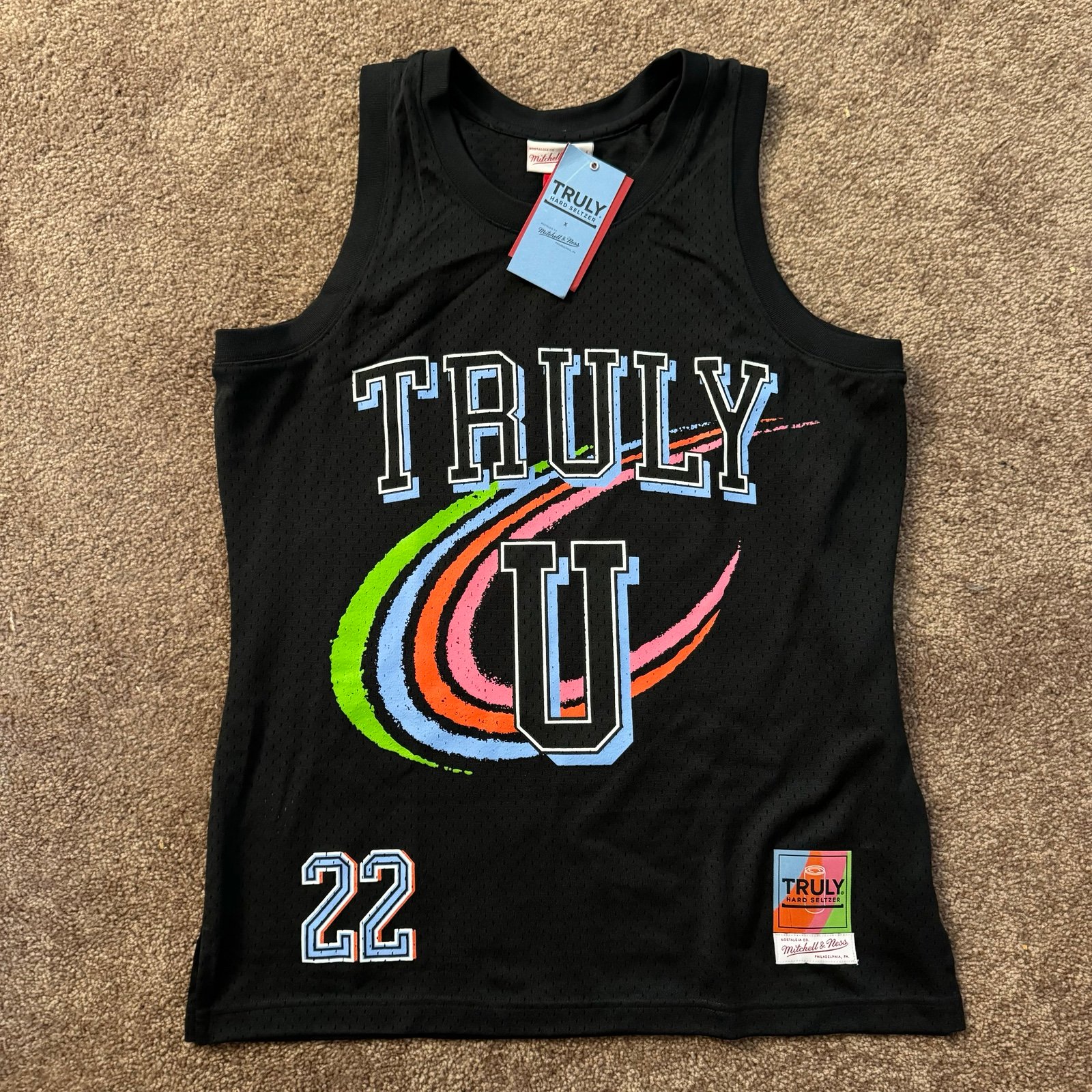 Mitchell & Ness x Truly Hard Seltzer Men's Truly U Jersey NWT