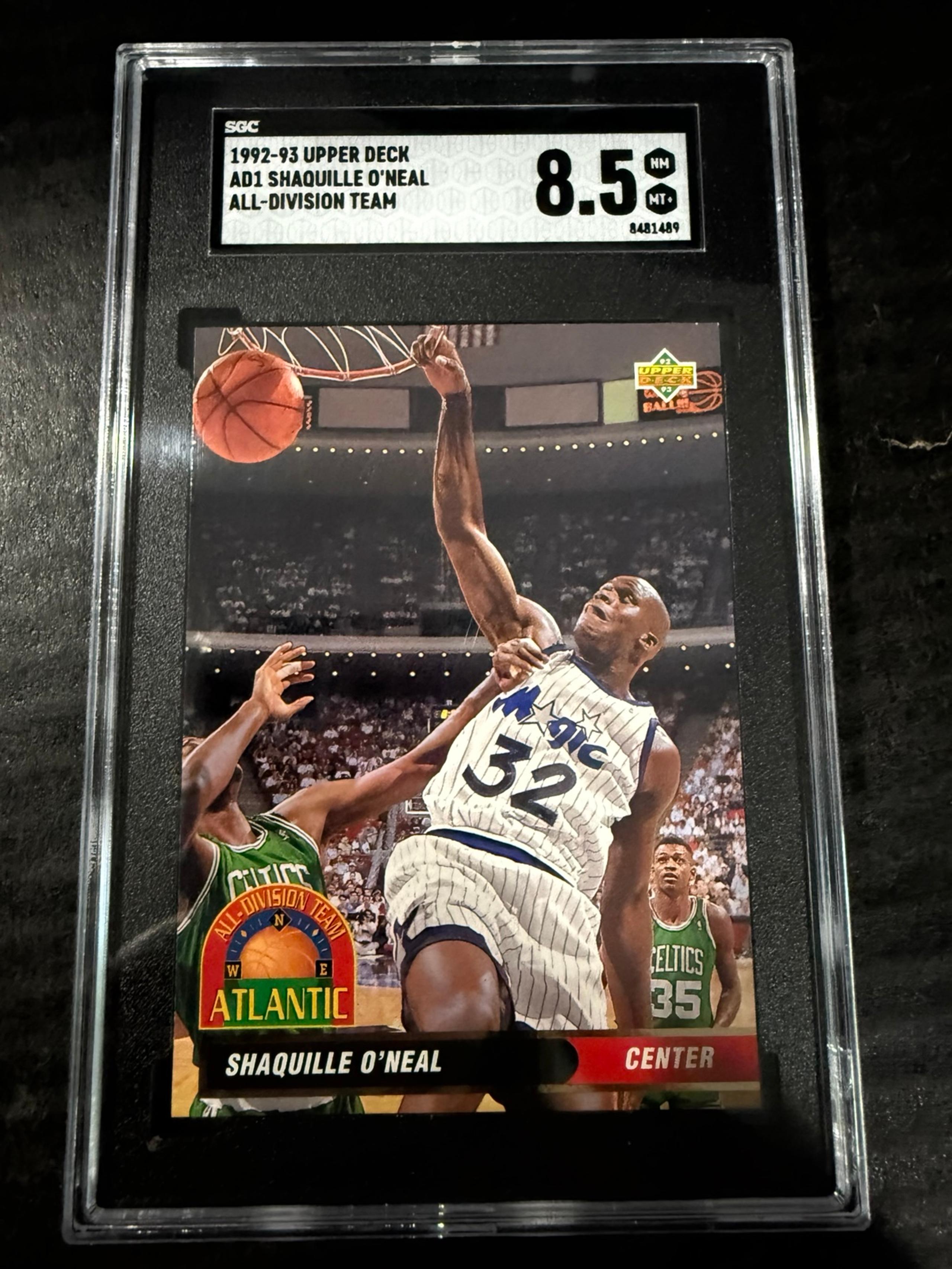 SHAQUILLE O’NEAL 1992-93 UPPER DECK ALL-DIVISION INSERT CARD # AD1 SGC 8.5