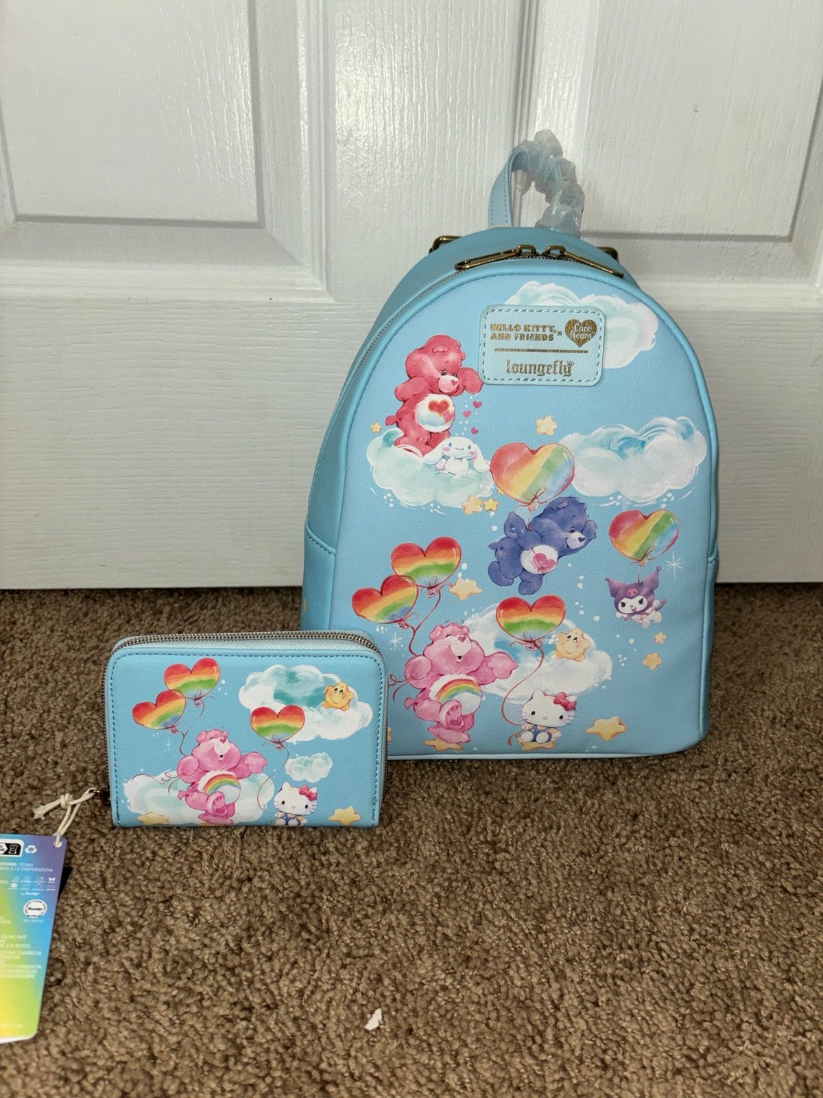 Sanrio Hello Kitty Care Bears Loungefly Mini Backpack & Wallet