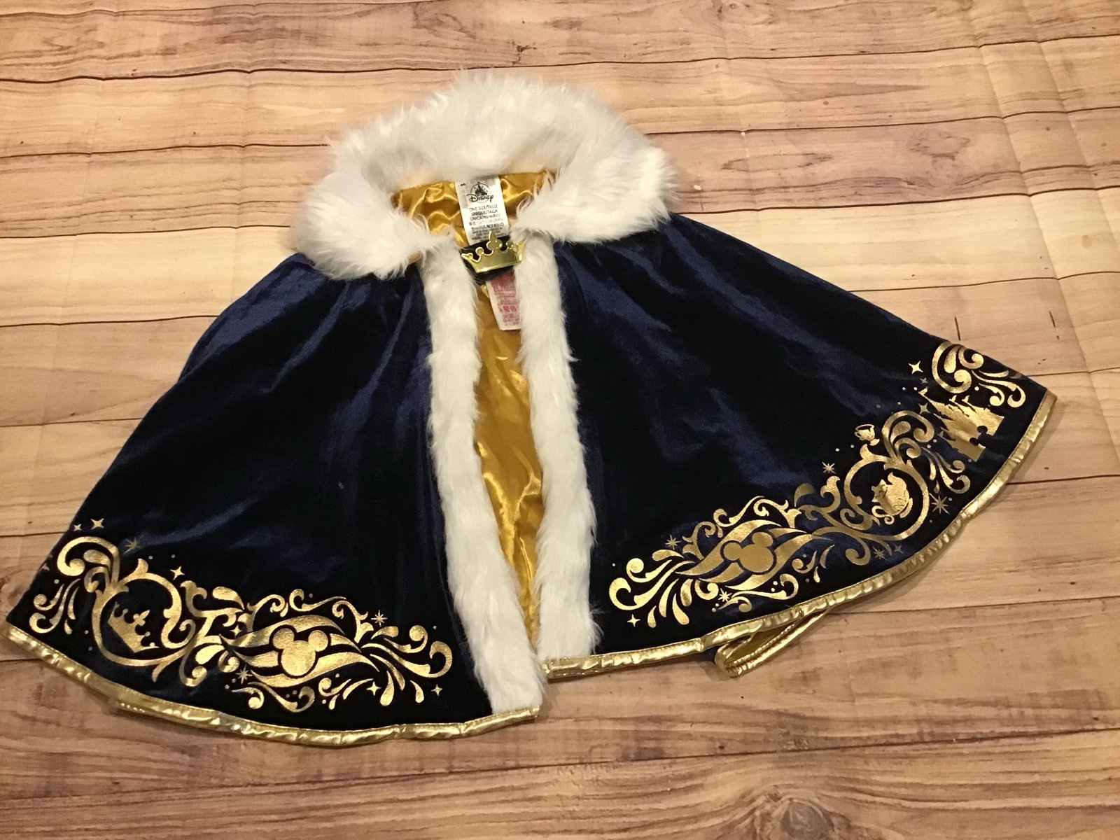 Disney parks boutique cape dress accessory one size DCL navy gold