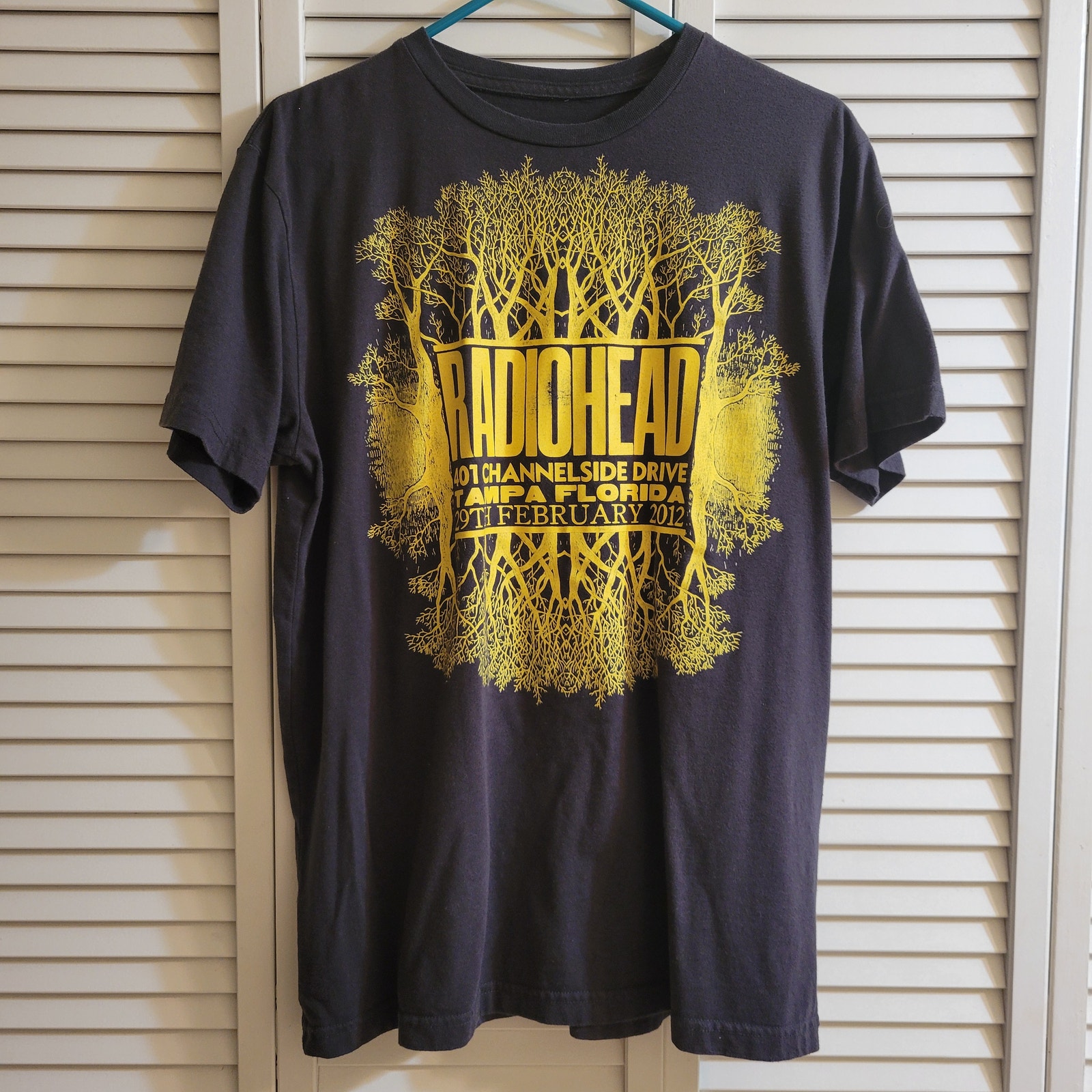Vintage 2012 Radiohead WASTE Concert Tshirt Size L Tampa FL Feb 29 Double Sided