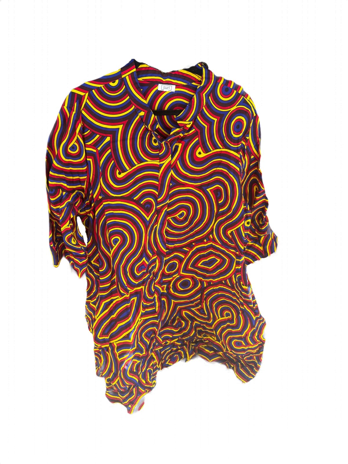 Funky retro Zuri cotton dress - size 2x - bold colors for a fun time