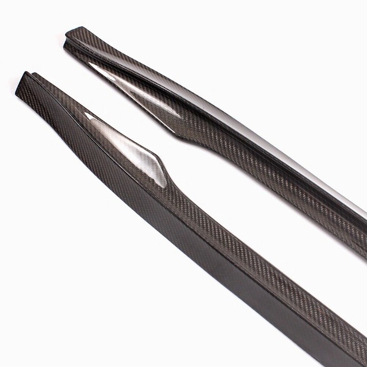 New Tesla Model 3 2017-2022 Real Carbon Fiber Side Skirts Extension Lip Panel
