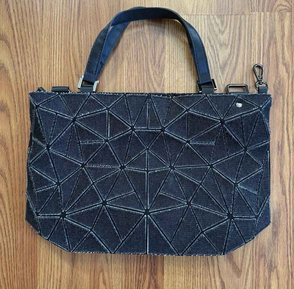 Vintage Issey Miyake Bao Bao Bag Black Distressed Denim Y2K *No Shoulder Strap*