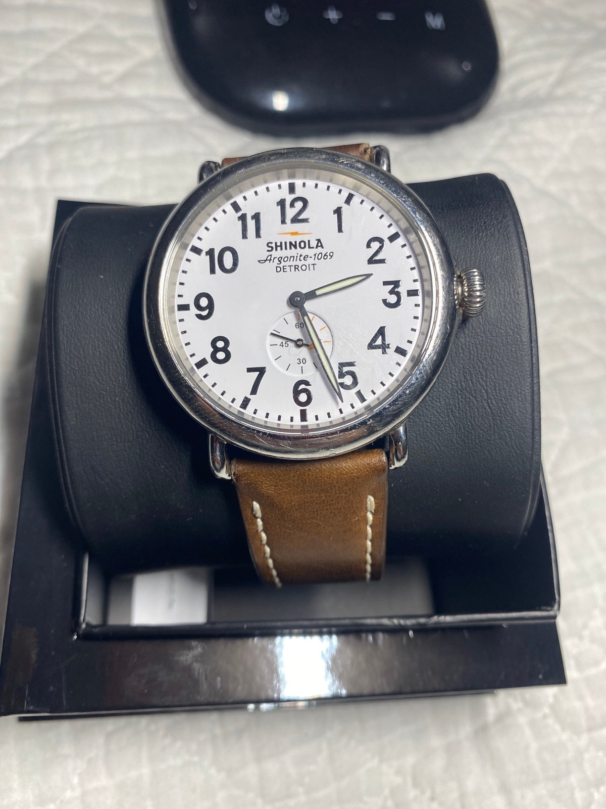 Shinola The Runwell 41mm Black Arabic Numerals Argonite Quartz Movement Watch
