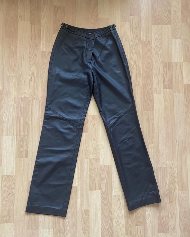 Ann Taylor Loft size 2 100% leather dark brown (almost black) pants