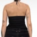 Y2k halter top ruffled asymmetric black with baby pink fairycore top vintage