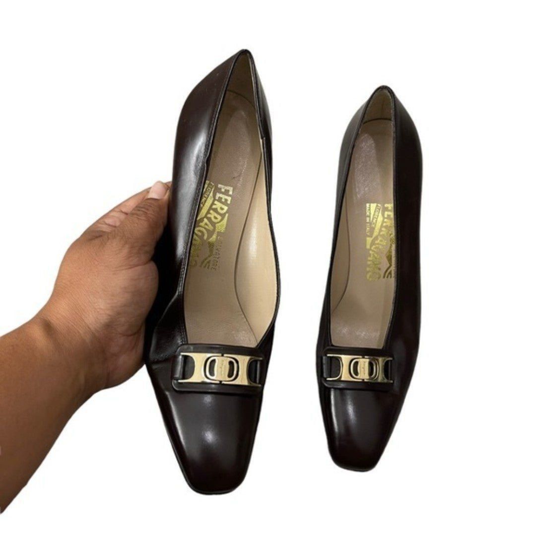 Salvatore Ferragamo Leather Pumps Women's Size 7.5AA