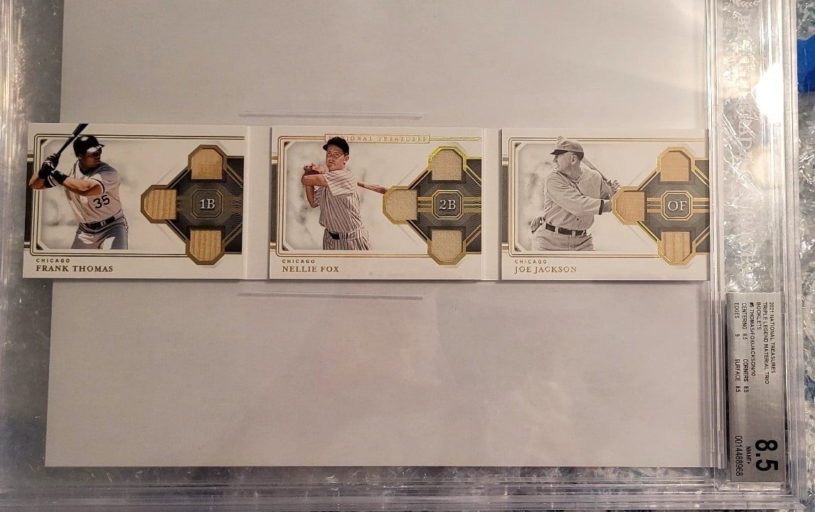 2021 National Treasures Triple Legend Trio Booklet #5 BGS 8.5 Thomas/Fox/Jackson