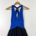 BCBGMaxAzria Womens Size Small Blue Sapphire Knit Dress Taffeta Bubble Skirt