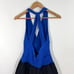 BCBGMaxAzria Womens Size Small Blue Sapphire Knit Dress Taffeta Bubble Skirt
