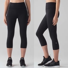 Lululemon Fast & Free Crop II Sz 4 *Nulux 19 In Black