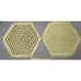 7 Piece Handmade Crochet Doily Set - Table Settings Yellow Brown Vintage