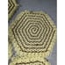 7 Piece Handmade Crochet Doily Set - Table Settings Yellow Brown Vintage
