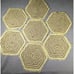 7 Piece Handmade Crochet Doily Set - Table Settings Yellow Brown Vintage