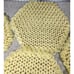 7 Piece Handmade Crochet Doily Set - Table Settings Yellow Brown Vintage
