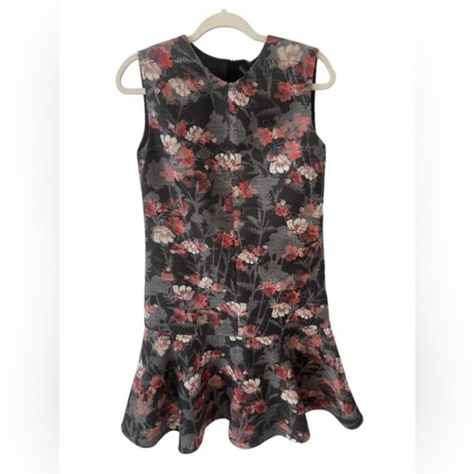 Ermanno Scervino Floral Mini Dress Silk Wool Blend Sleeveless Italian Size 42