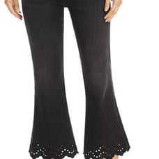 FRAME Eyelet-Hem Cropped Flared Jeans in Lacey - size 28 - F20