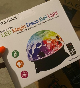 New Disco Ball Dj Strobe Light with 6 Colors, Sound Activated Big-Size