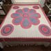 Vintage Hand Loomed Coverlet Bedspread 84x92 Fringe